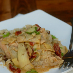 Slow Cooker 4-Ingredient Goddess Chicken with Artichokes & Sun Dried Tomato