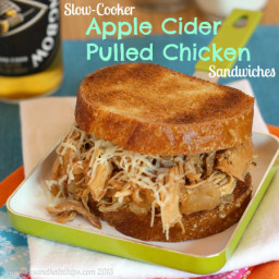 Slow-Cooker Apple Cider Pulled Chicken Sandwiches for #WeekdaySupper