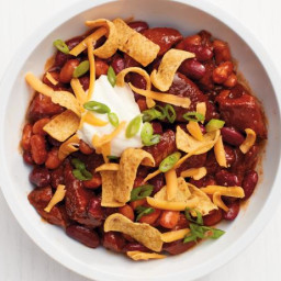 Slow-Cooker Barbecue Chili with Corn Chips