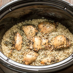 Slow Cooker Basil Chicken and Rice