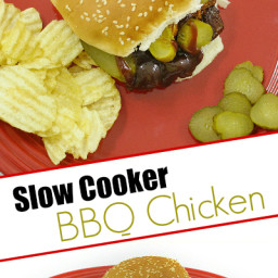 Slow Cooker BBQ Chicken Sandwiches