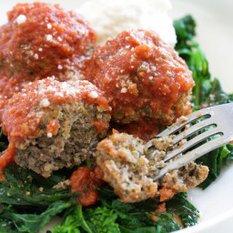 Slow Cooker Beef Meatballs with Broccoli Rabe