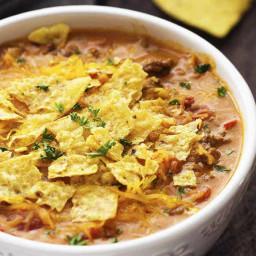 Slow Cooker Beefy Nacho Soup