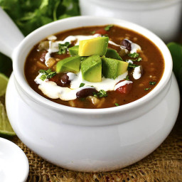 Slow Cooker Black Bean and Rice Soup