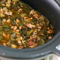 Slow Cooker Black-Eyed Peas and Collard Greens