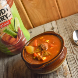 Slow Cooker Bloody Mary Beef Vegetable Soup