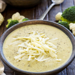 Slow Cooker Broccoli Cauliflower Cheese Soup
