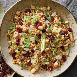 Slow Cooker Brown Rice Pilaf With Cherries And Hazelnuts