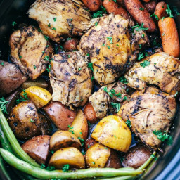 Slow Cooker Brown Sugar Balsamic Chicken and Vegetables