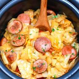 Slow Cooker Cabbage and Sausage