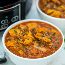 Slow Cooker Cabbage Roll Soup [Video]