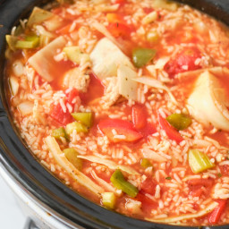 Slow cooker cabbage roll soup