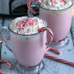Slow Cooker Candy Cane White Hot Chocolate