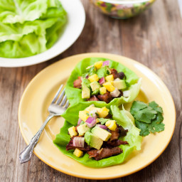 Slow-Cooker Carnitas Lettuce Wraps with Pineapple and Avocado Salsa