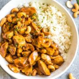 Slow Cooker Cashew Chicken: Paleo, Whole30, GF, Low Carb