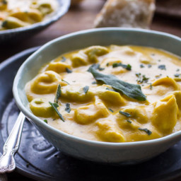 Slow-Cooker Cheesy Butternut Squash and Tortellini Soup