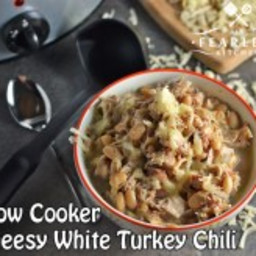 Slow Cooker Cheesy White Turkey Chili