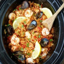 Slow Cooker Chicken and Seafood Paella
