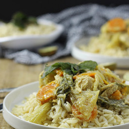 Slow Cooker Chicken and Veggie Green Curry