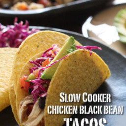 Slow Cooker Chicken Black Bean Tacos
