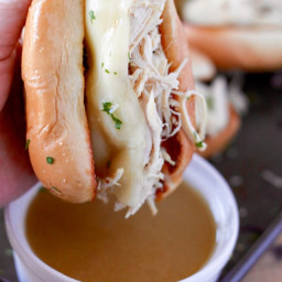 Slow Cooker Chicken French Dip Sandwiches