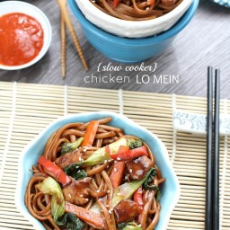 Slow Cooker Chicken Lo Mein Noodles with fresh or precooked noodles