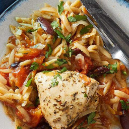 Slow-Cooker Chicken & Orzo with Tomatoes & Olives