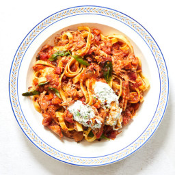 Slow Cooker Chicken Ragù With Herbed Ricotta