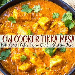 Slow Cooker Chicken Tikka Masala: Whole30, Paleo, Keto, Dairy-Free, Gluten-