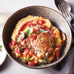 Slow-Cooker Chicken & Tomato Ragout over Polenta