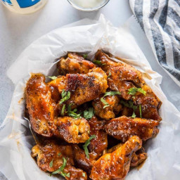 Slow Cooker Chicken Wings with Honey Buffalo Sauce
