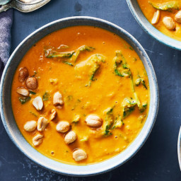 Slow Cooker Coconut Curry Soup With Sweet Potato and Kale