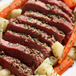 Slow Cooker Corned Beef Dinner with Mustard Sauce