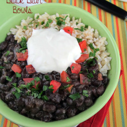 Slow Cooker Cuban Black Bean and Rice Bowls