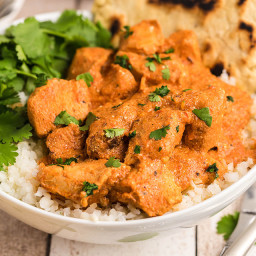 Slow Cooker Dairy Free Butter Chicken with Cauliflower Rice