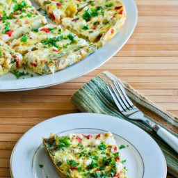 Slow Cooker Frittata with Artichoke Hearts, Roasted Red Pepper, and Feta