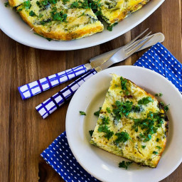 Slow Cooker Frittata with Broccoli, Swiss, Cottage Cheese, and Parmesan