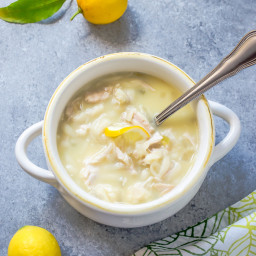 Slow Cooker Greek Lemon Chicken Soup {Avgolemono}