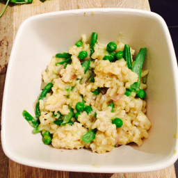 Slow cooker green bean and pea risotto