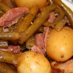 Slow Cooker Green Beans, Ham and Potatoes Recipe