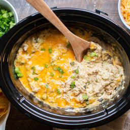Slow Cooker Green Chile Chicken and Rice Casserole