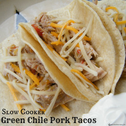 Slow Cooker Green Chile Pork Tacos