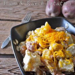 Slow Cooker Ham and Ranch Potatoes