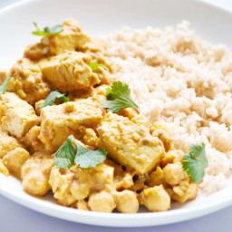Slow Cooker Indian Butter Tofu and Chickpeas