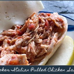 Slow Cooker Italian Pulled Chicken Sandwiches