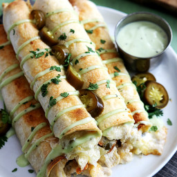 Slow Cooker Jalapeno Popper Chicken Taquitos