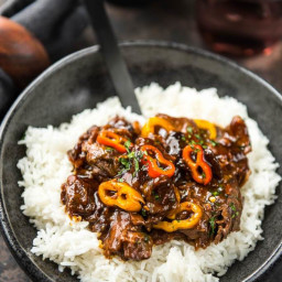 Slow Cooker Korean Beef with Sweet Baby Peppers