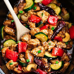 Slow Cooker Kung Pao Chicken (+ Instant Pot) MEAL PREP + VIDEO