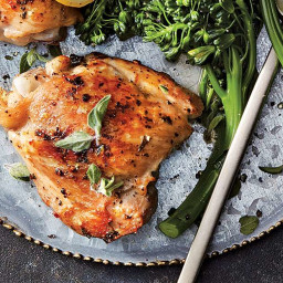 Slow-Cooker Lemon-Pepper Chicken Thighs with Broccolini