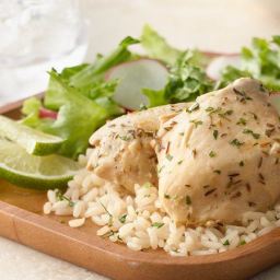 Slow-Cooker Lime Garlic Chicken with Rice